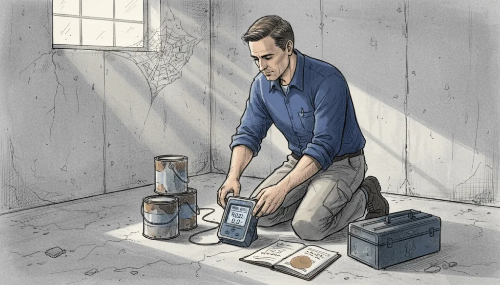 radon testing basement