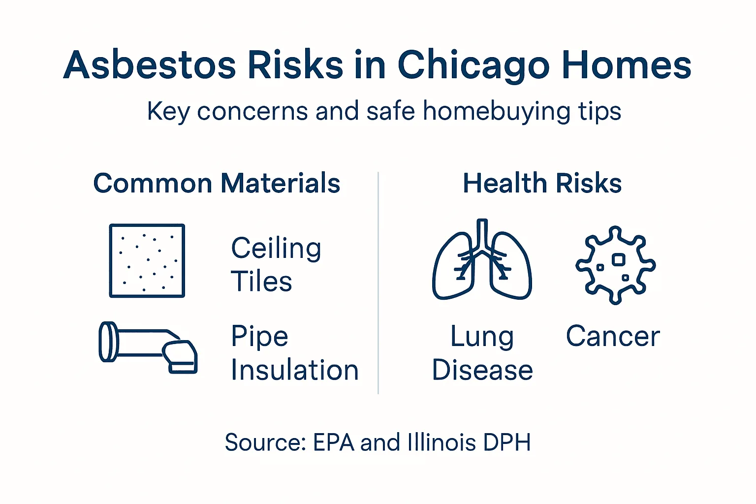 Infographic about asbestos risks and detection
