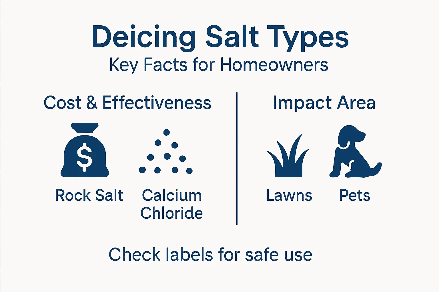 Infographic comparing deicing salt types and safety