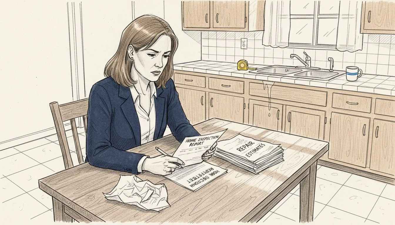 Agent reviewing Illinois home inspection papers