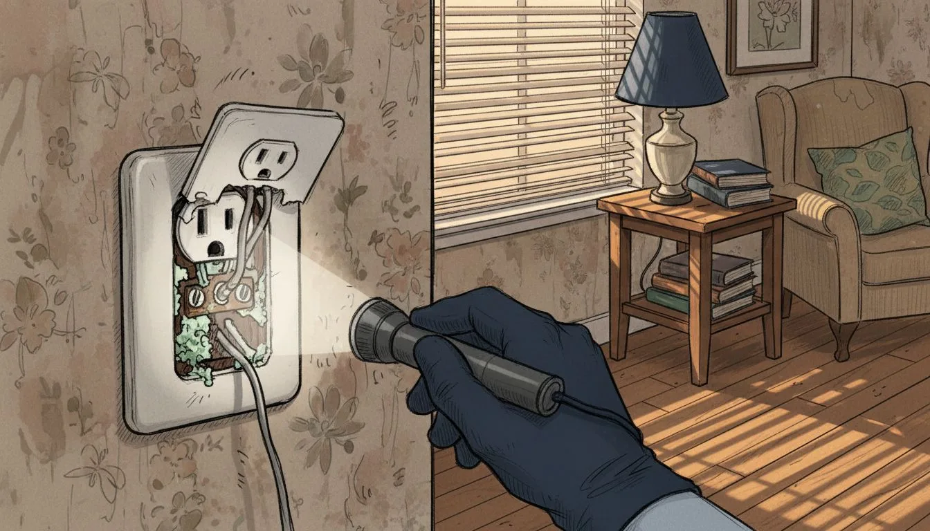 Corroded aluminum wiring at home electrical outlet