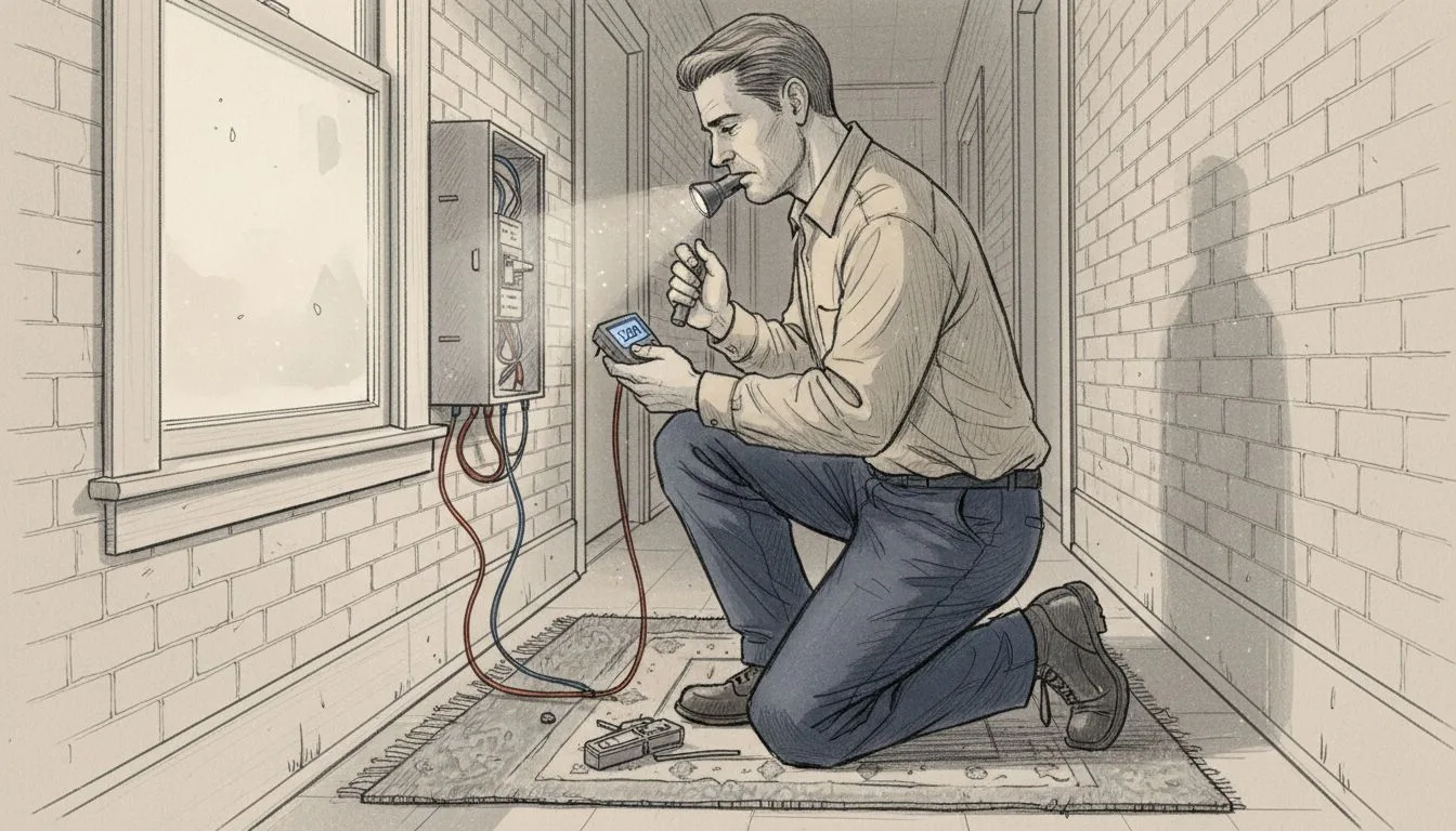 Electrician inspecting aluminum wiring in Chicago home