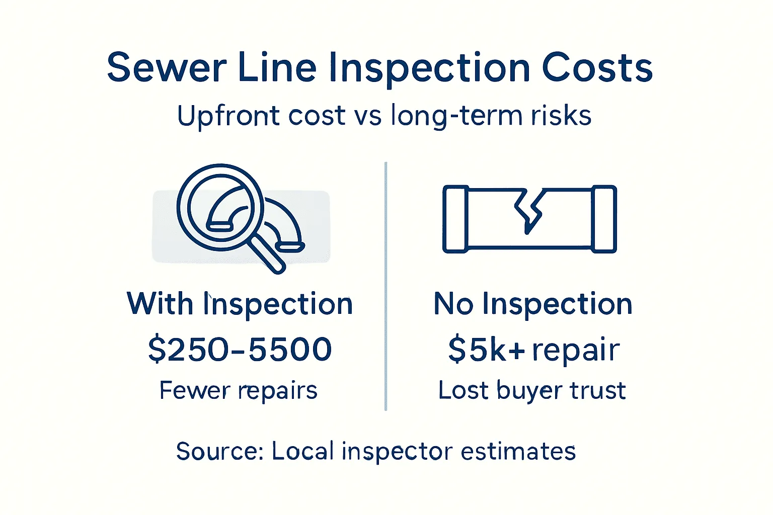 Infographic comparing sewer inspection costs