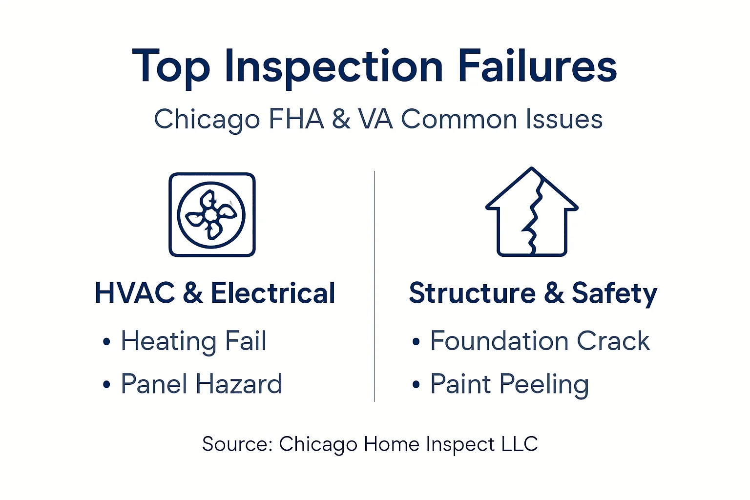 Infographic listing top Chicago FHA VA failures
