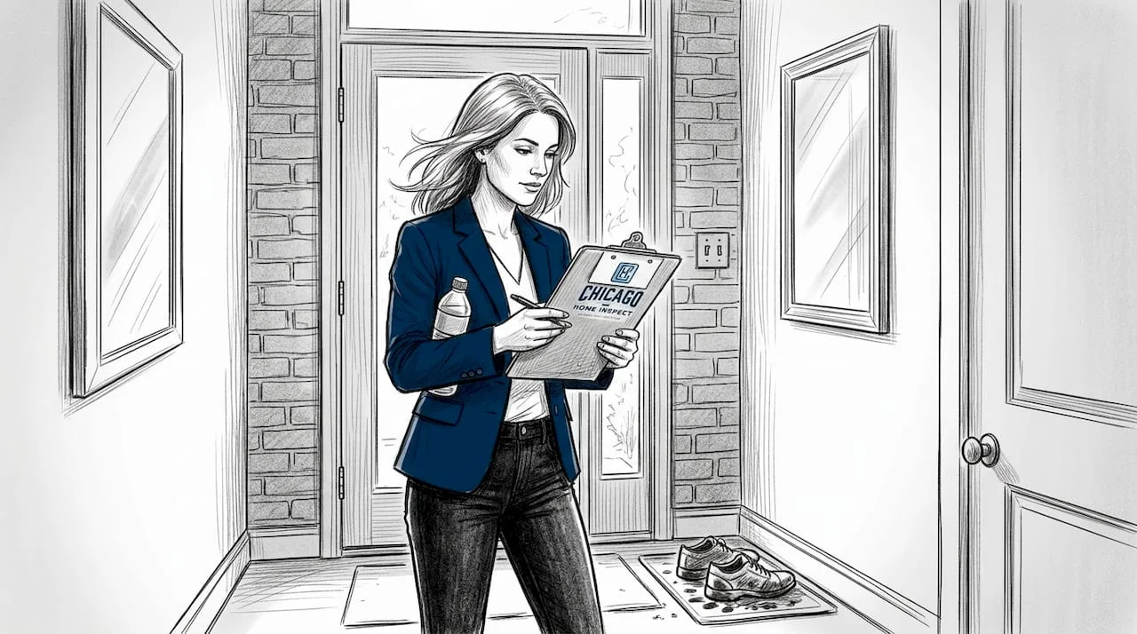 Agent prepares pre-inspection at Chicago townhouse