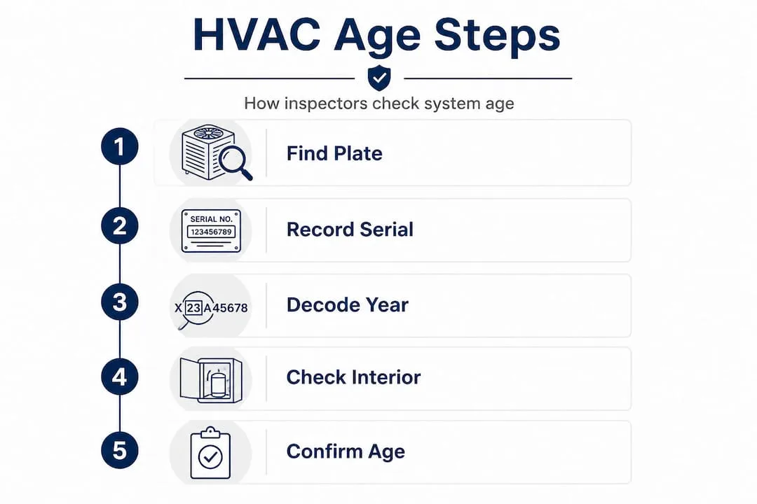 Infographic of HVAC age inspection steps