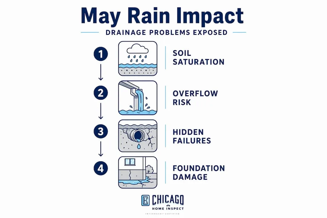 Infographic showing May rain effects on drainage