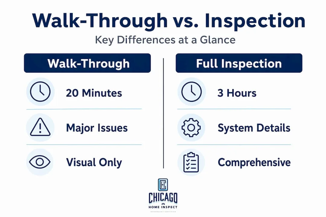 Infographic comparing walk-through and full inspection