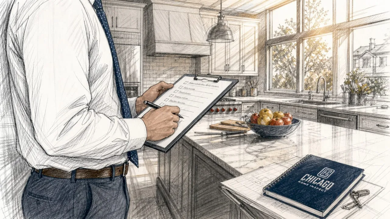 Realtor inspecting home with checklist on clipboard