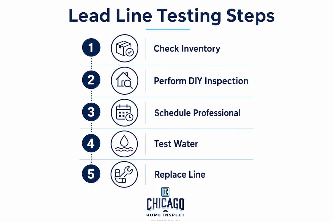 Infographic showing steps for lead service line testing