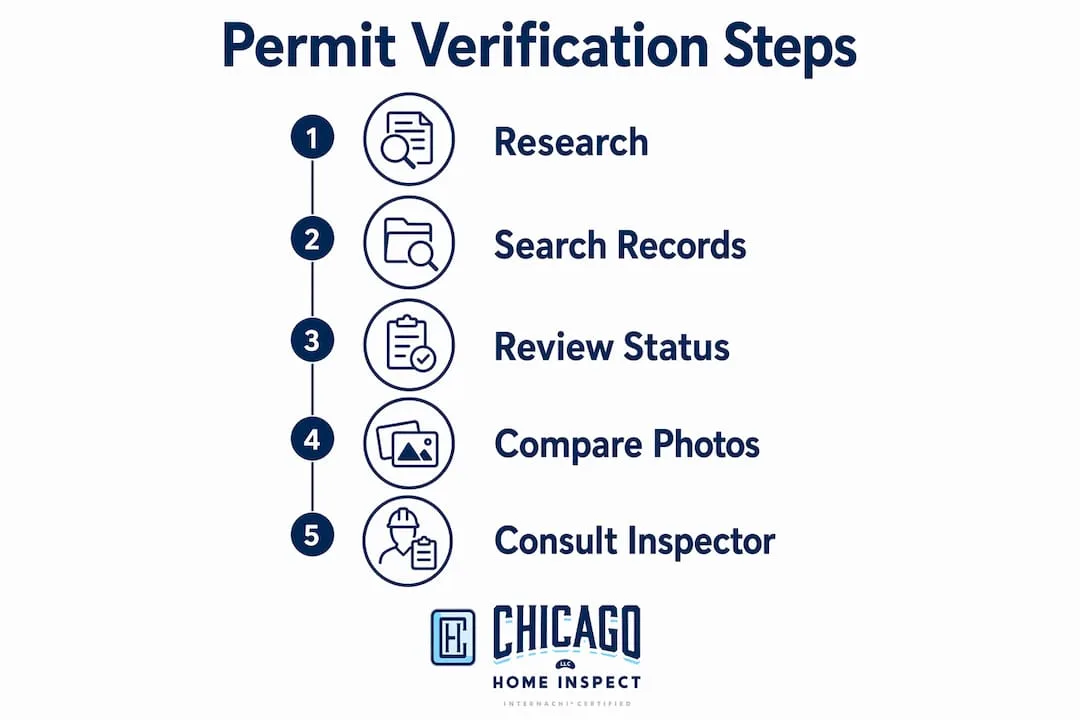 Infographic illustrating home permit verification process