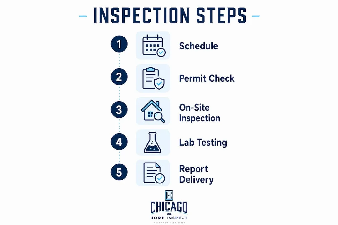 Infographic showing inspection step-by-step process