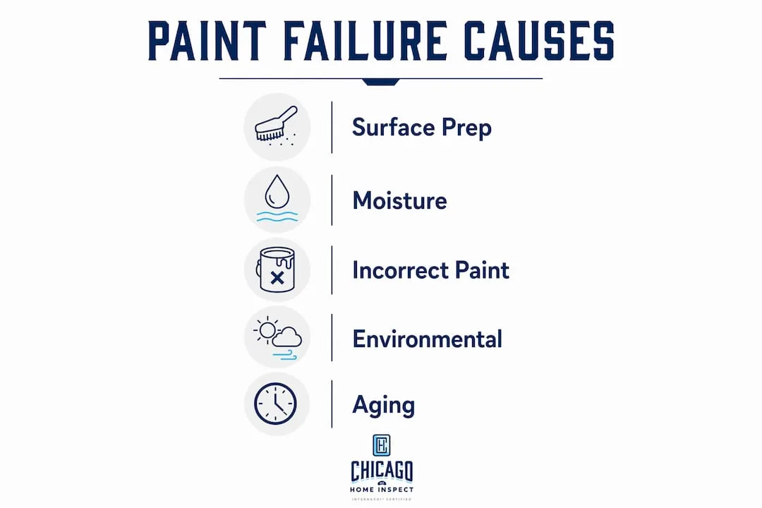 Infographic showing main causes of paint failure