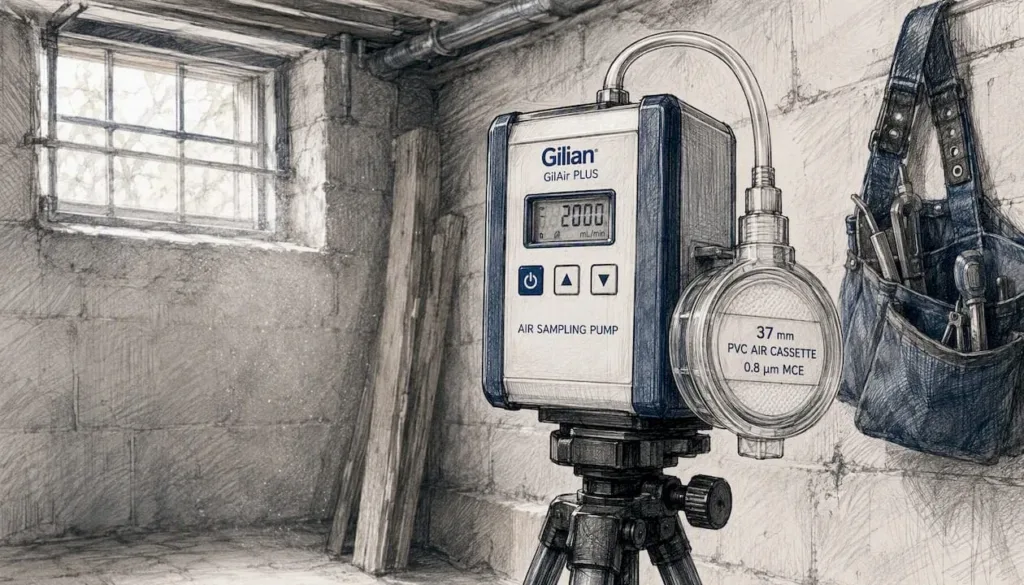 1786710920167 Air sampling pump with cassette in basement 1